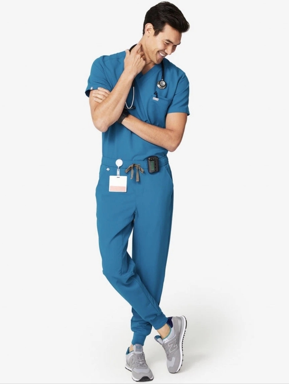 Figs Tansen Jogger Scrub Pants, Color Alps Blue Size L